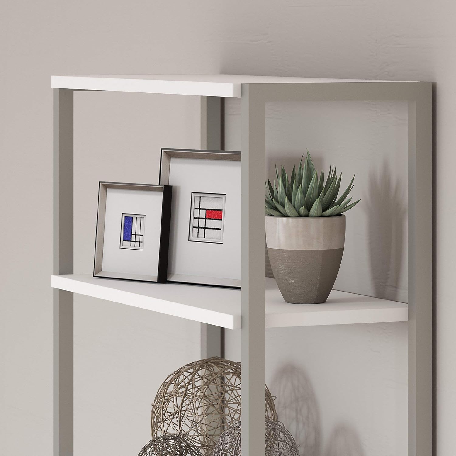 White Bookcase with Hutch Y736690