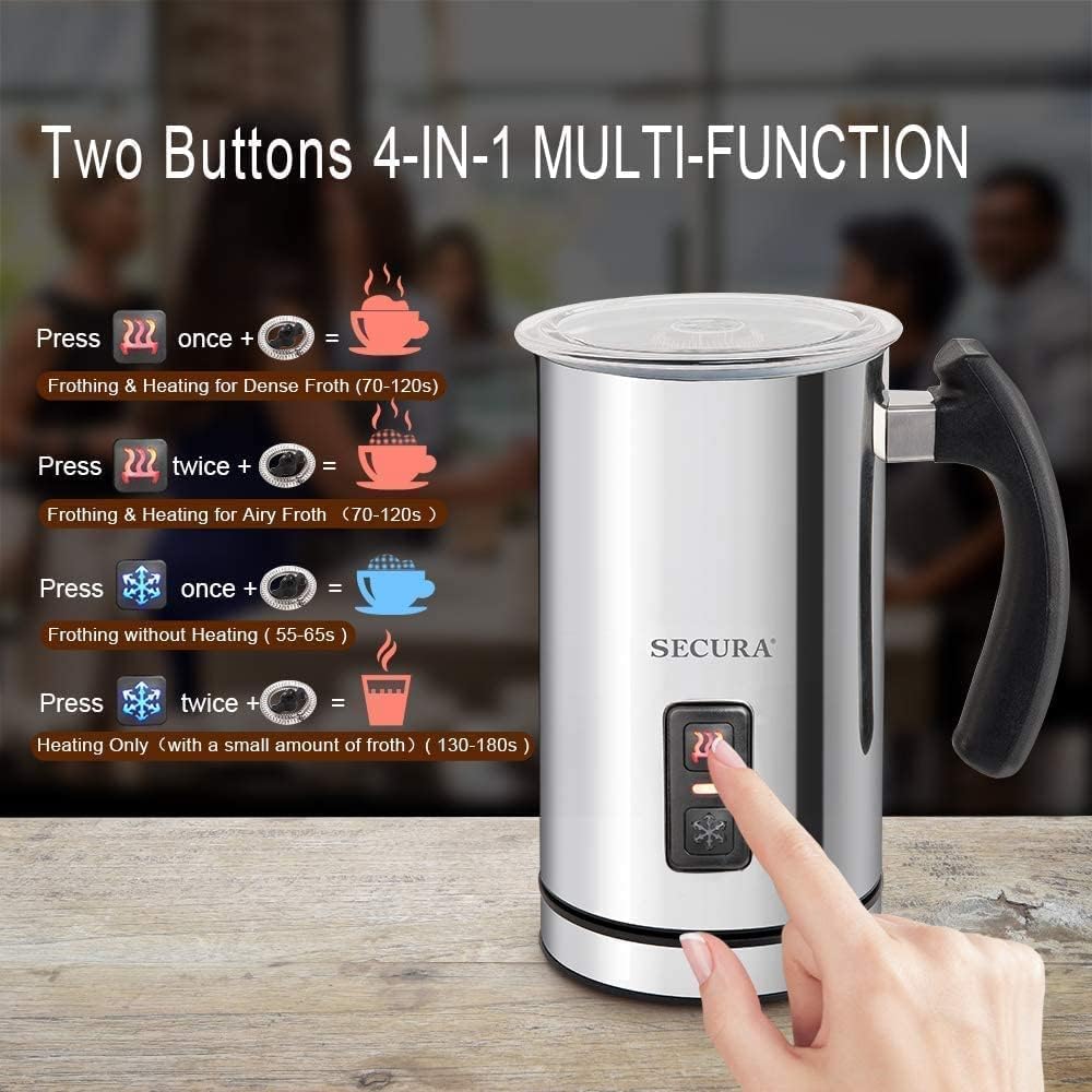 Stainless Steel Electric Milk Frother with Silicone Spatula, Pack of 2 W96672