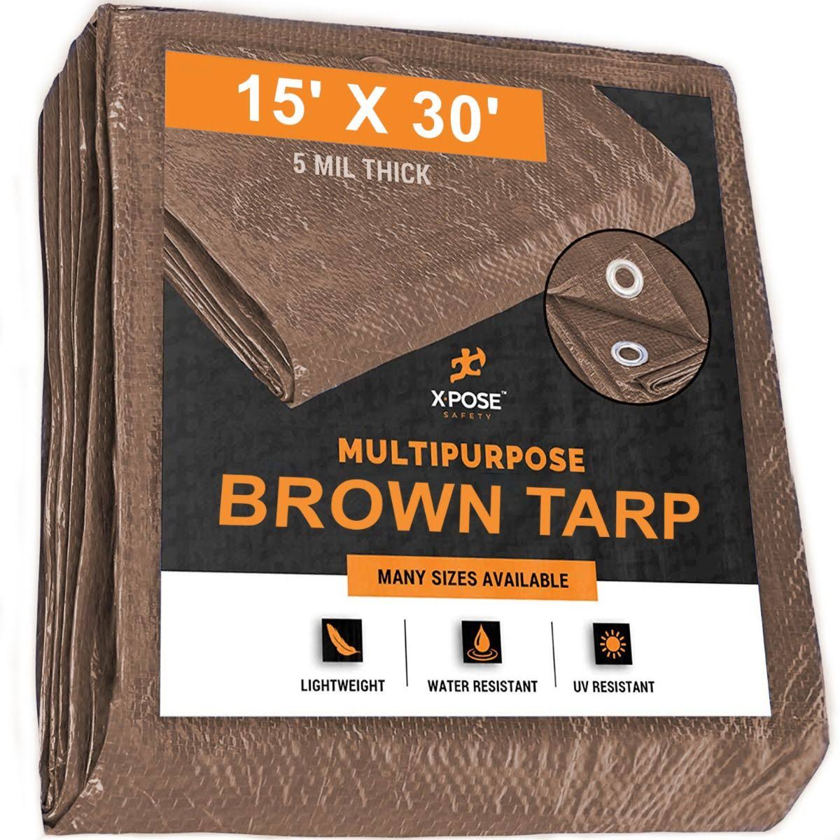 Brown Poly Tarps 15 x 30 - Case of 6 S39531