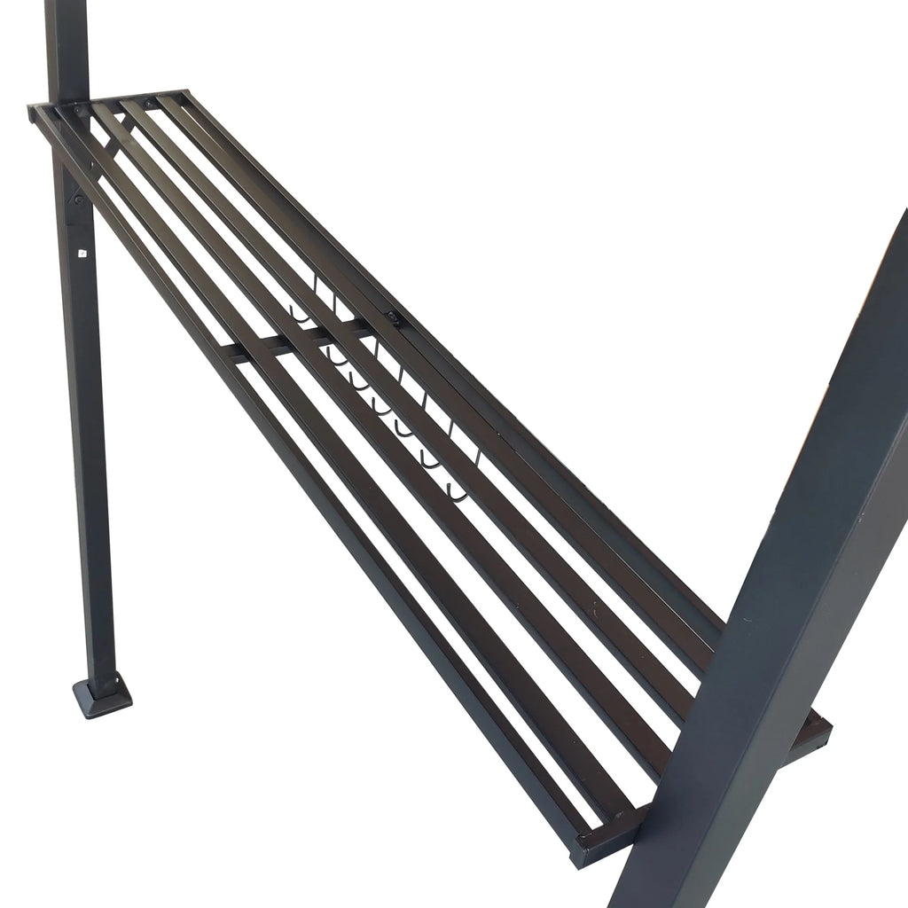 Brown Steel Frame Outdoor Grill Gazebo with Canopy F982