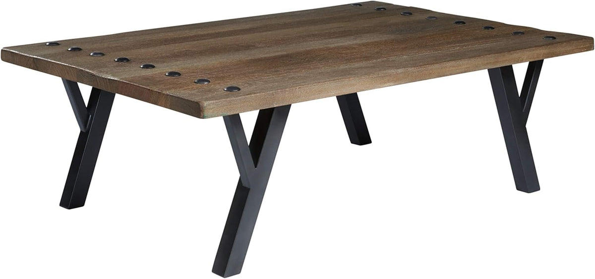 Brown Cocktail Table with Shelf O72554