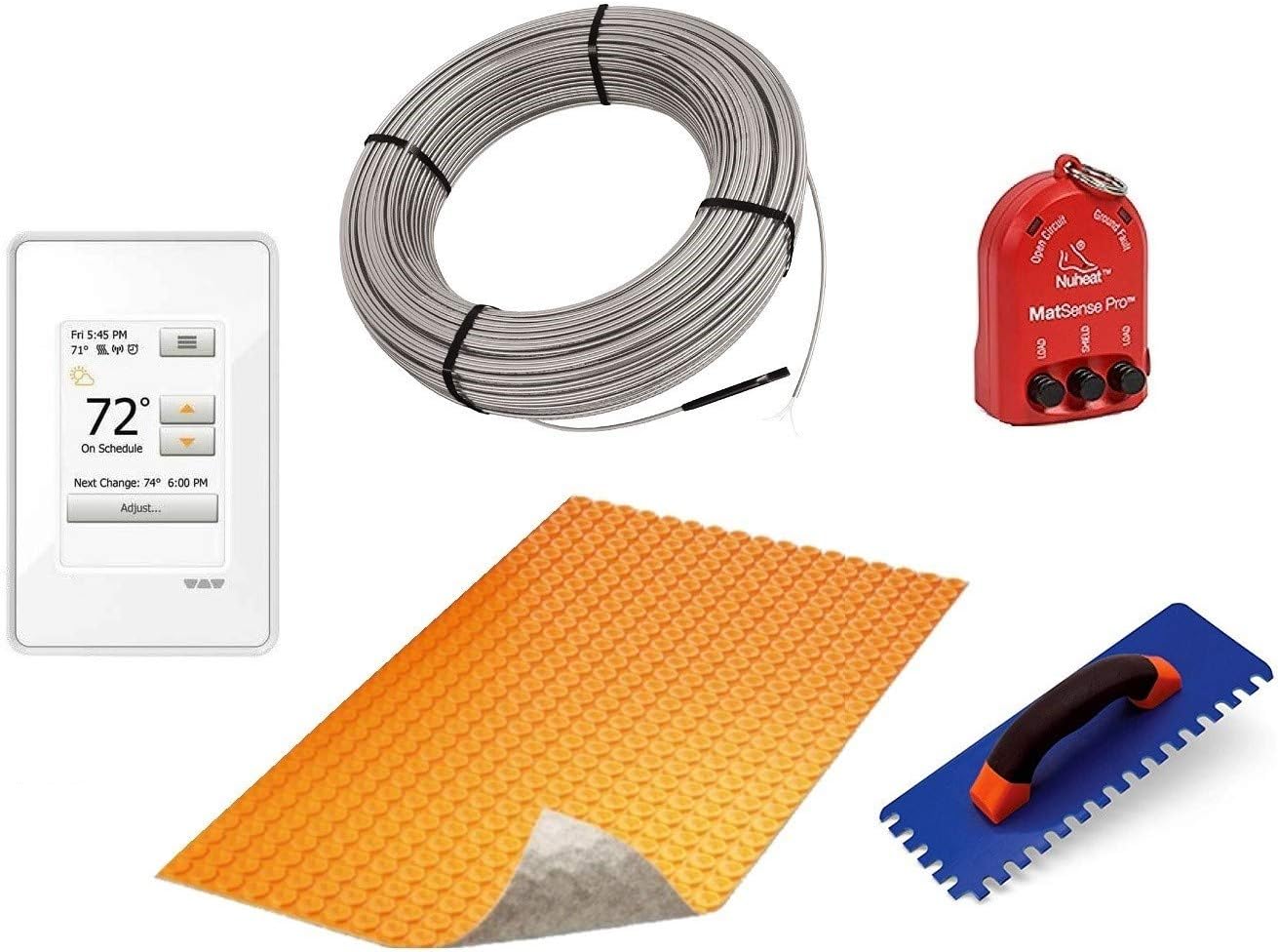 75 Square Feet Floor Heating Kit with Thermostat and Membrane G121631