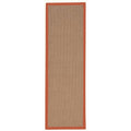 Machine Tufted Wool 2'6"x12' Rug in Brown and Burnt Orange U280437