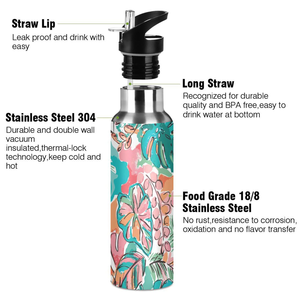 Stainless Steel Insulated Water Bottle with Straw Lid N1765