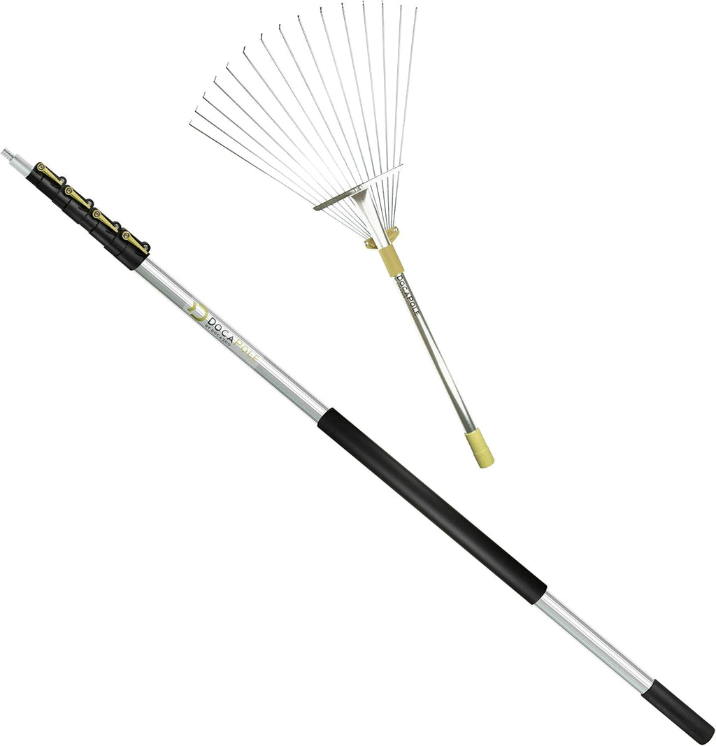 6 to 24 foot Telescopic Roof and Yard Rake Extension Pole V436