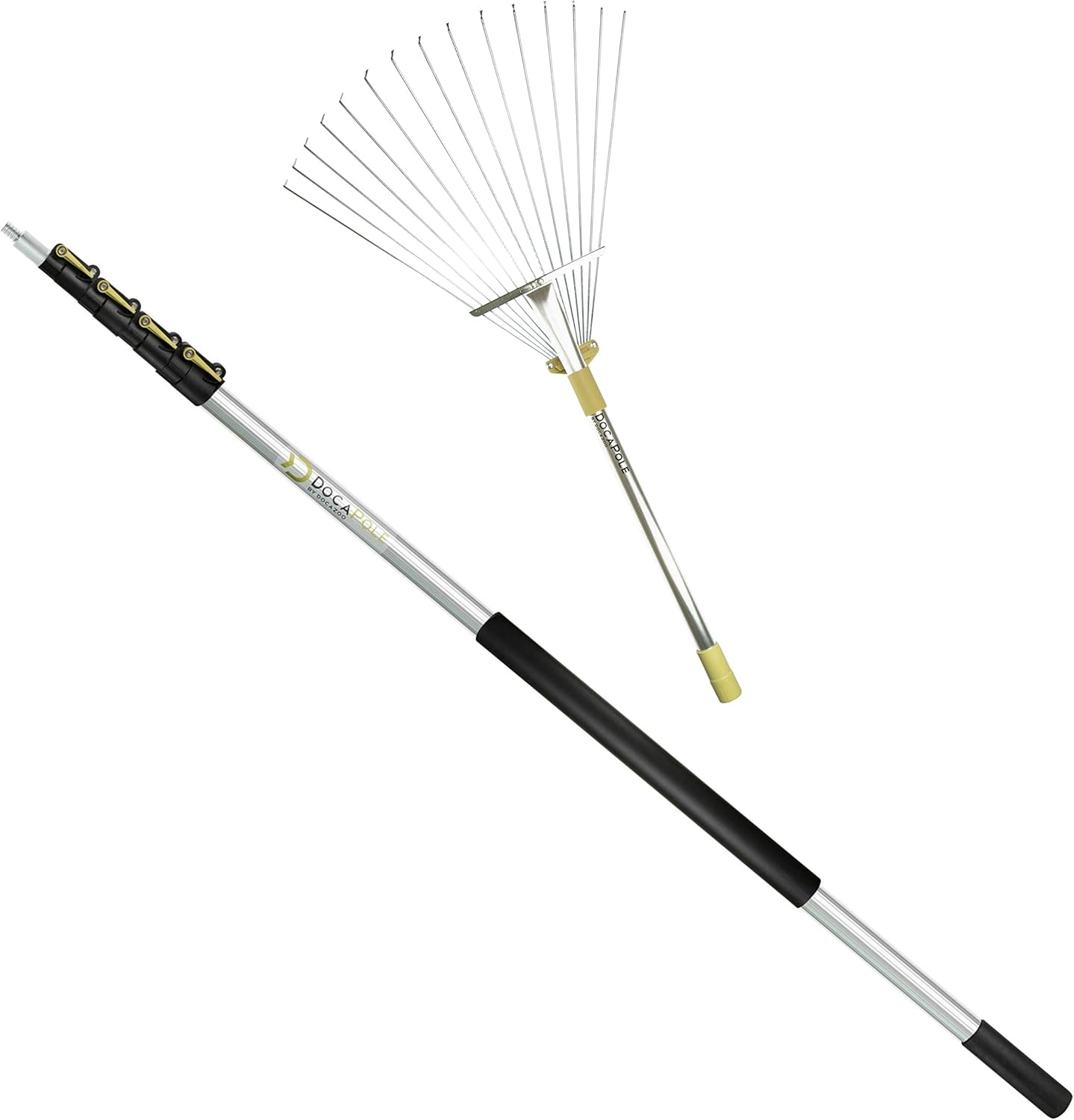 6 to 24 foot Telescopic Roof and Yard Rake Extension Pole V436
