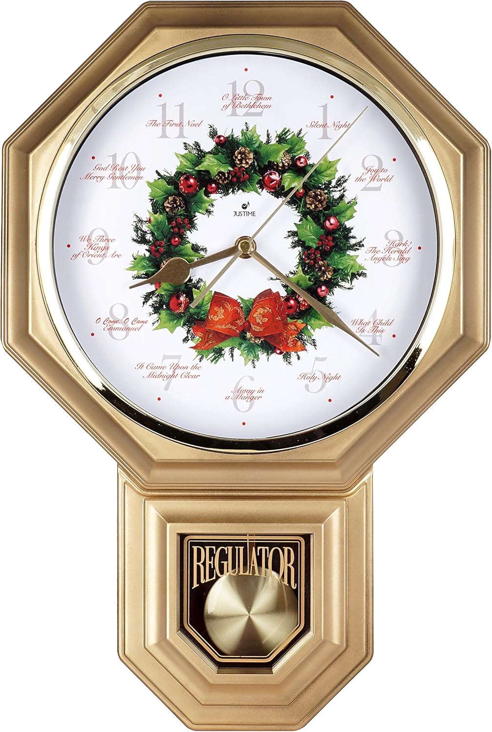 Red Mahogany Plastic Wall Clock F3289