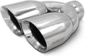 Dual Exhaust Tip 2.5" Inlet, 3.5"x2 Outlet, 9.5" Overall Length, 1.2mm Thickness Stainless Polished, Weld on, Pack of 2 O923425