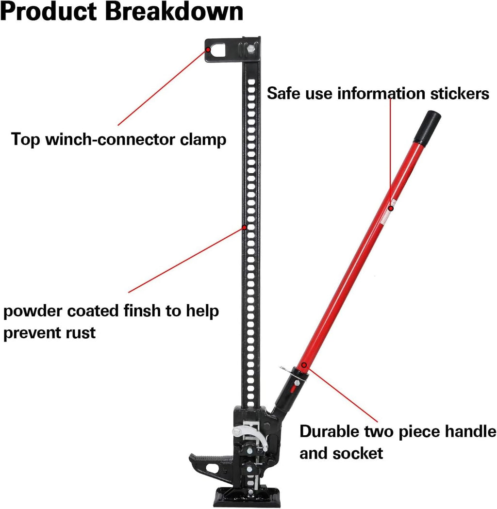 Black Cast Steel Farm Jack, 3 Tons Capacity, Pack of 2 E625040