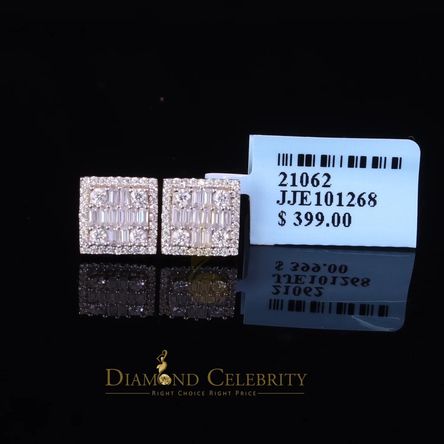 925 Silver Square Stud Earrings E84355