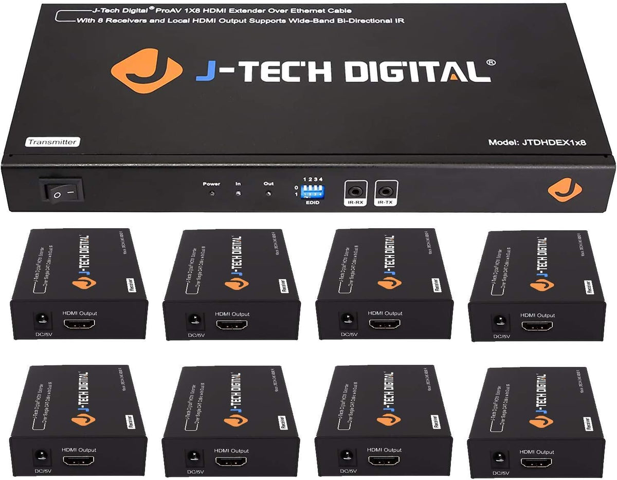 1X4 HDMI Extender Amplifier Splitter Over Ethernet Cable with Bi-Direction IR and EDID Functions X9052
