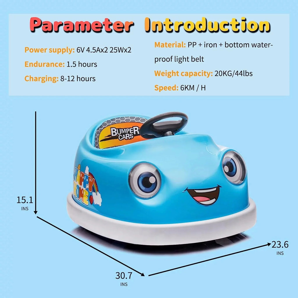 Blue 12V Electric Bumper Car for Kids G601