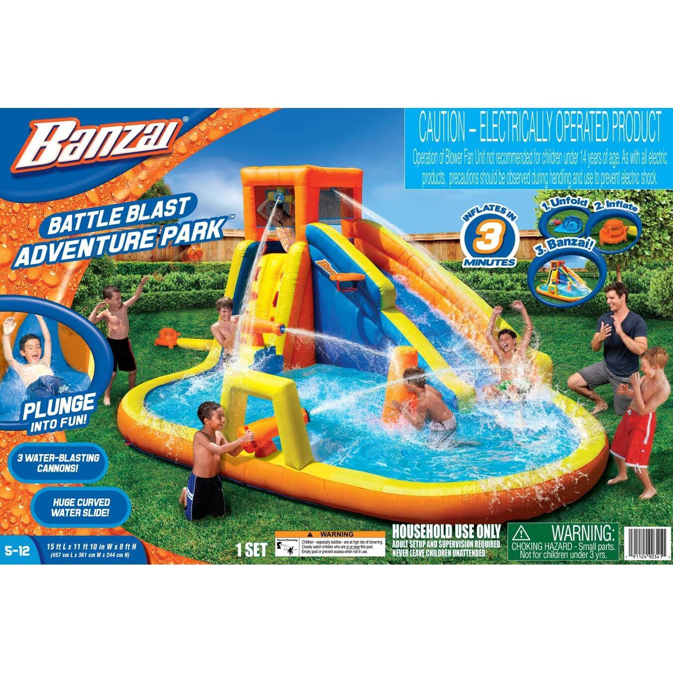 Battle Blast Adventure Park with Blower Motor and 3 Water Cannons J7698