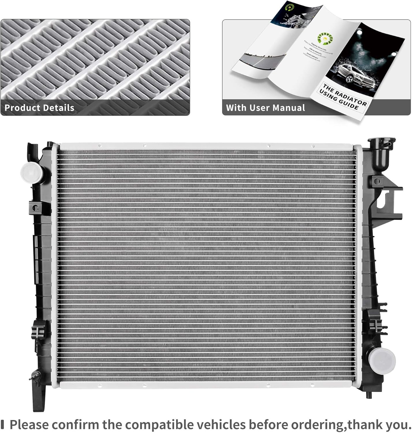 Radiator Compatible with 2004-2008 Dodge Ram 1500, 2004-2009 Dodge Ram 2500 3500 5.7L V8 F658
