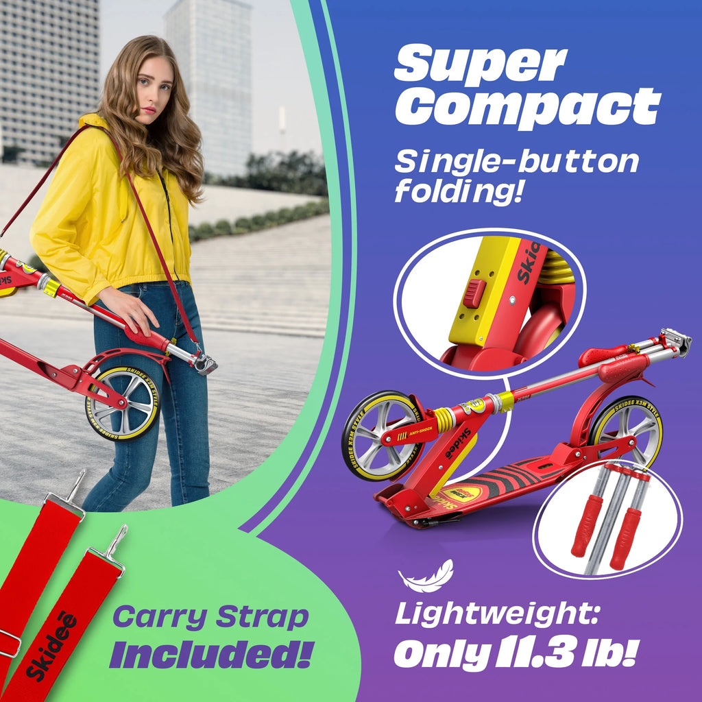 Red Scooter with Adjustable Handlebar V143