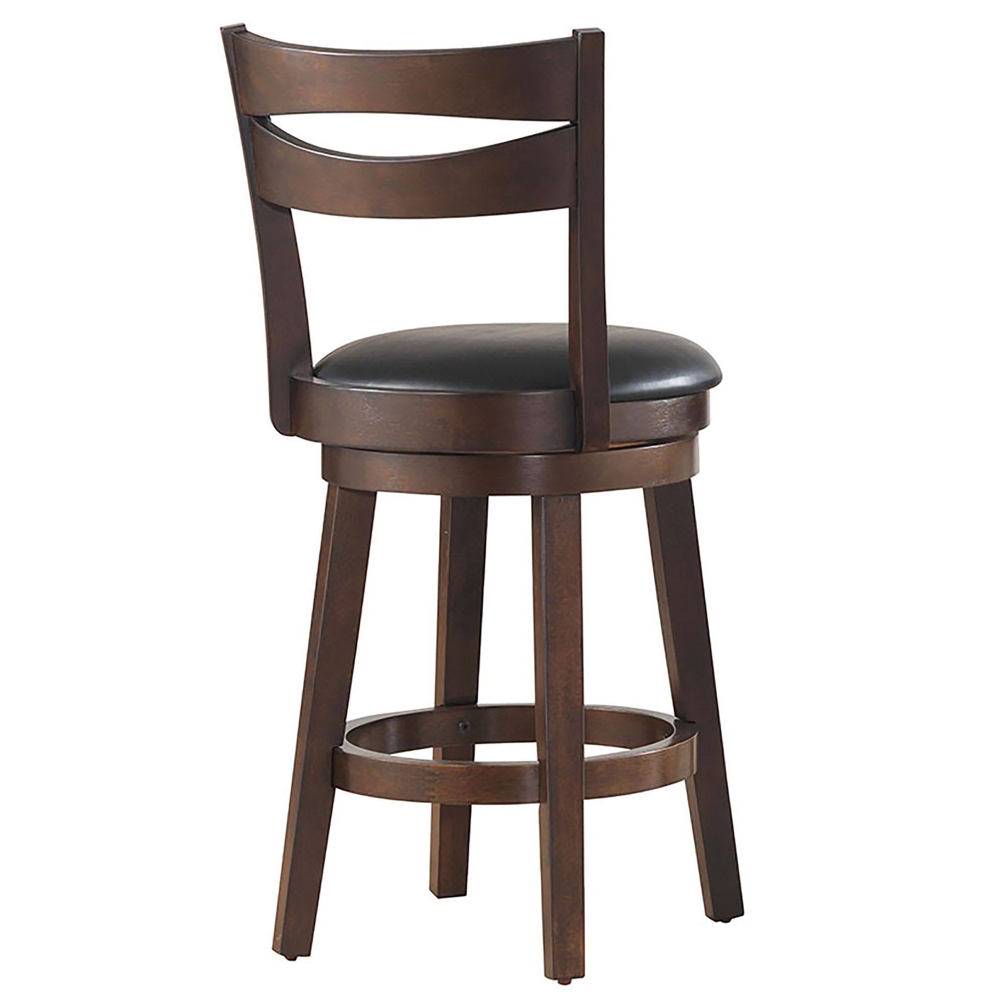 Set of 2 Black and Brown Solid Swivel Counter Stools T6999