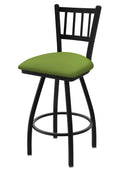 Swivel Bar Stool with Black Wrinkle Finish and Kiwi Green Seat M57384