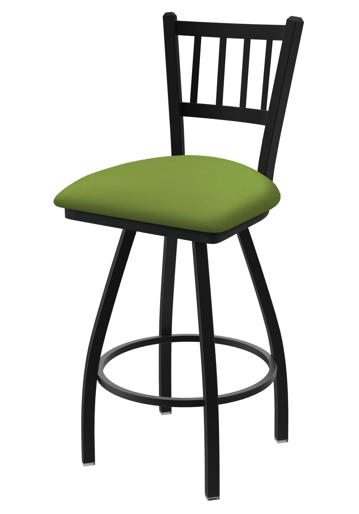 Swivel Bar Stool with Black Wrinkle Finish and Kiwi Green Seat M57384