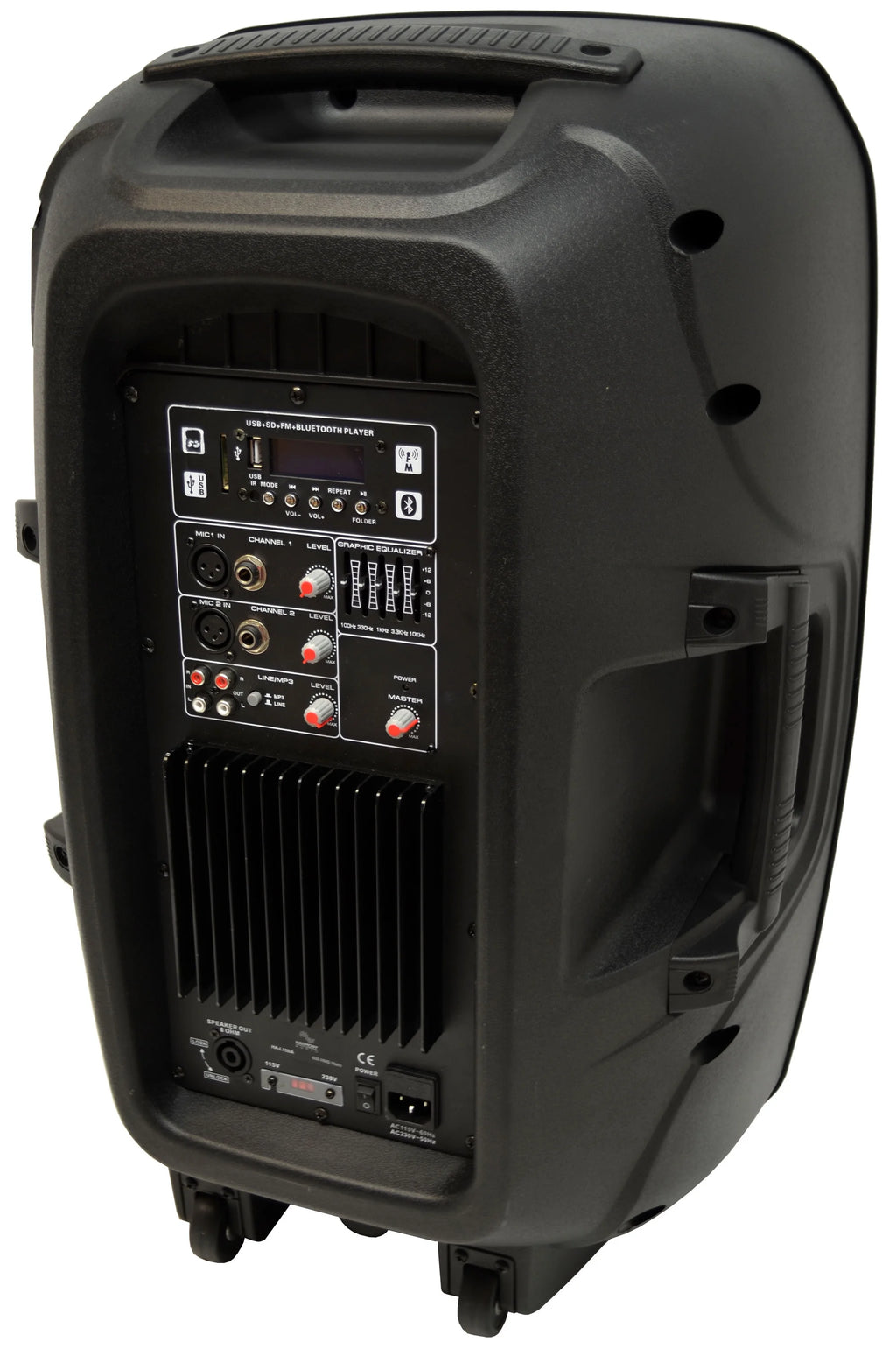 Pro DJ Bluetooth 15" 1200W PA Speaker Stand & Peavey Mics Z602588