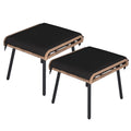 Black Wicker Ottoman with Cushions Set of 2 O3997