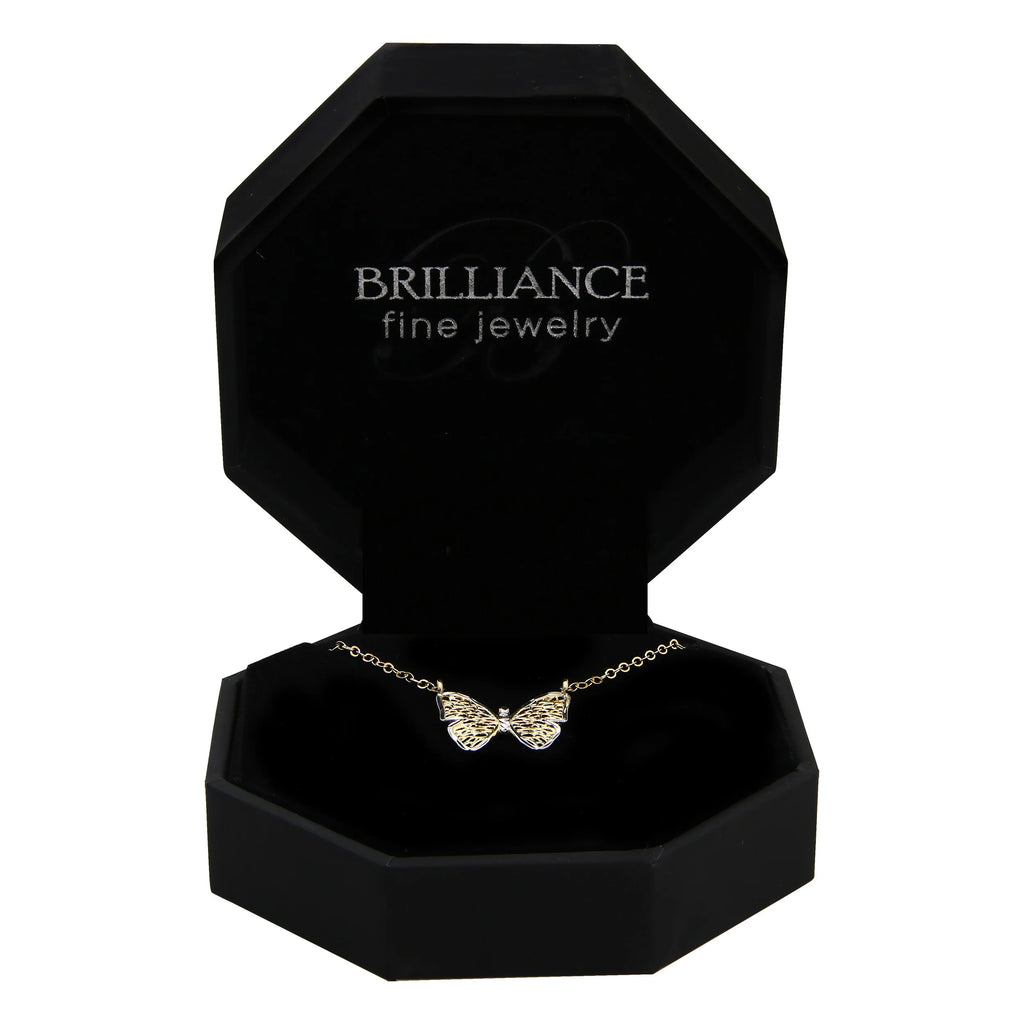 10KT Two-Tone Gold Butterfly Necklace with 18" Chain X68580