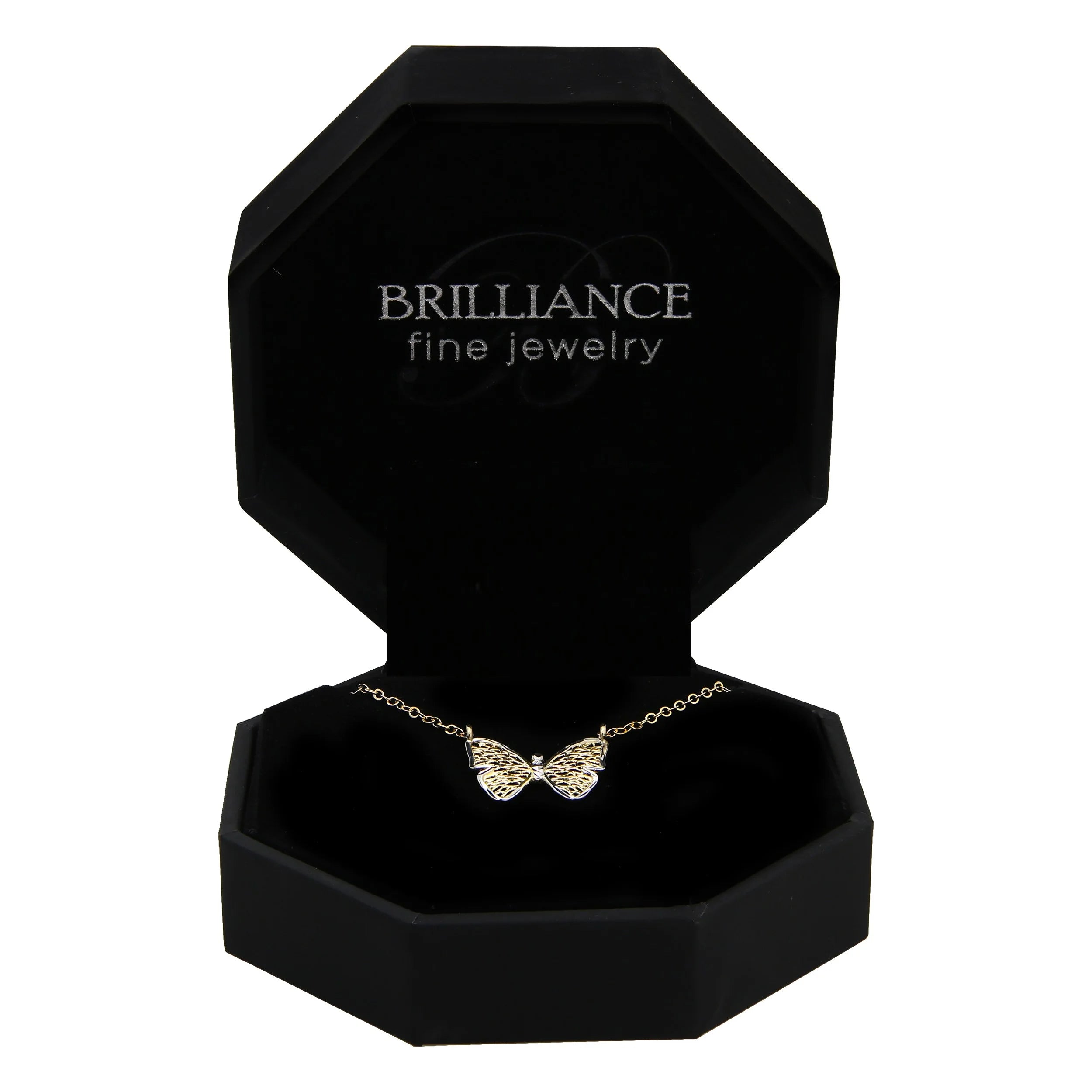 10KT Two-Tone Gold Butterfly Necklace with 18" Chain X68580