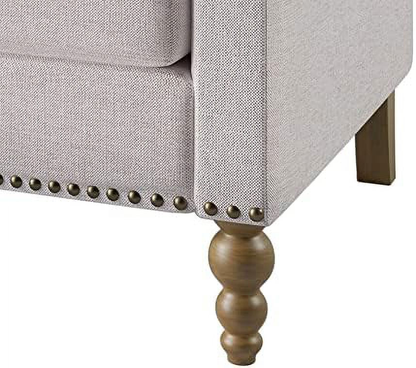 Blue Linen Tufted Recliner Single Sofa K4456