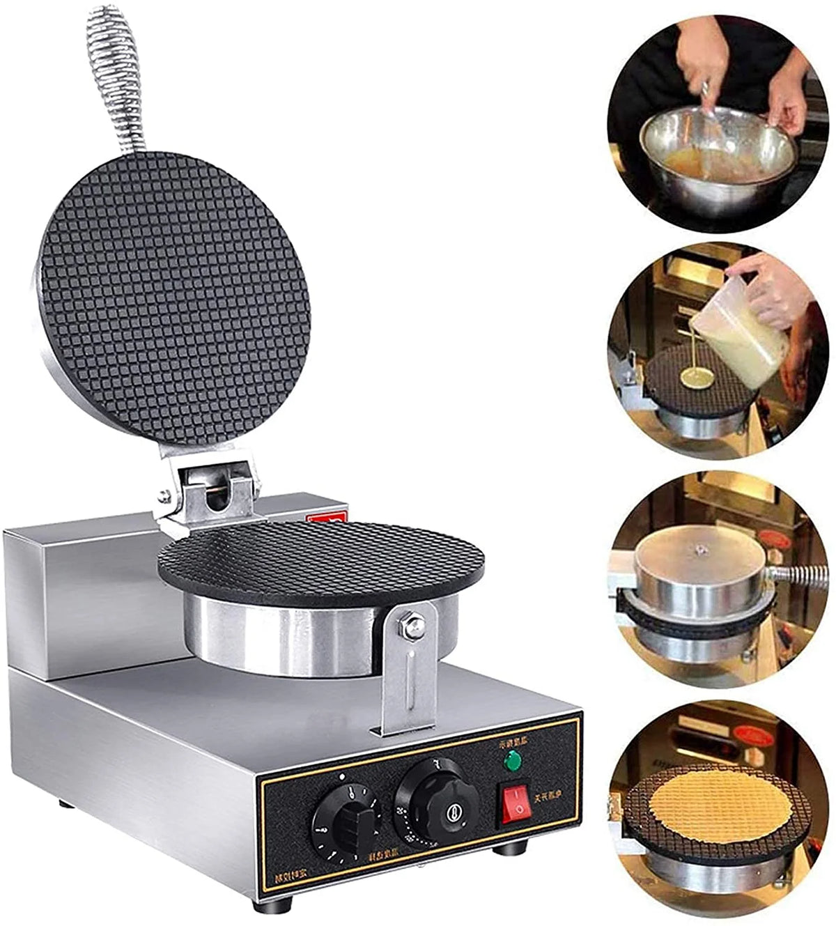 1200W Electric Ice Cream Cone Waffle Maker Machine Y209