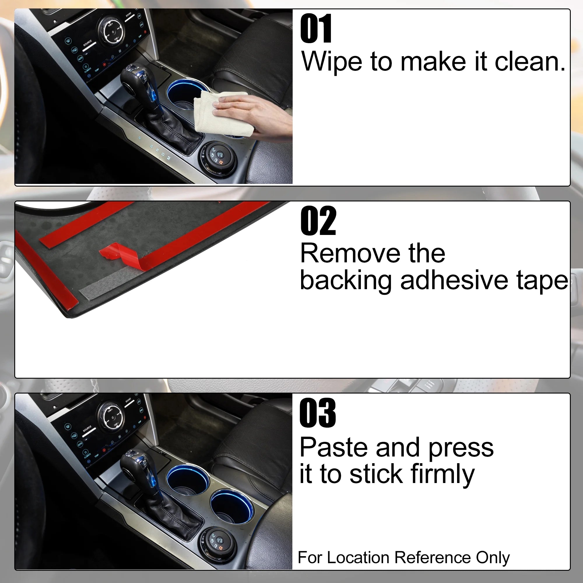 Black Gear Shift Panel Trim Cover Sticker Decal G18019
