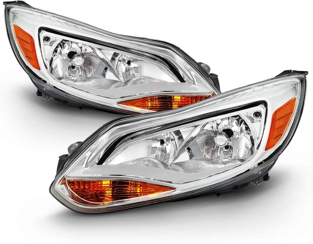Chrome Trim Halogen Headlights Pair Y4437