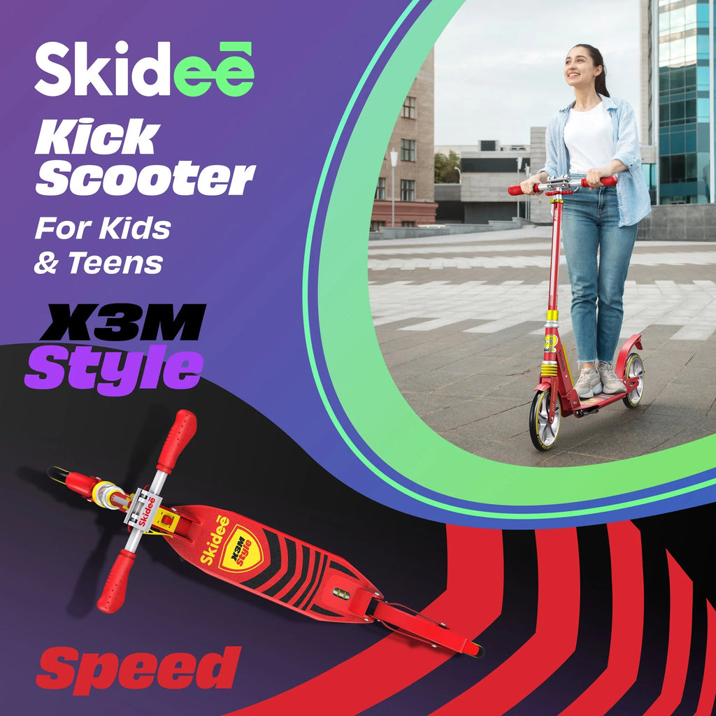 Red Scooter with Adjustable Handlebar V143