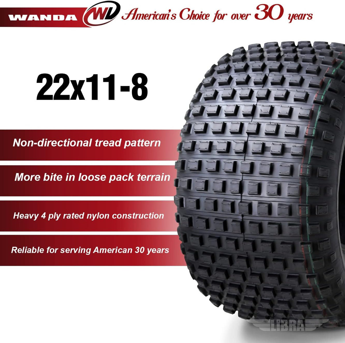 22X11-8 4PR ATV Tires Q5013