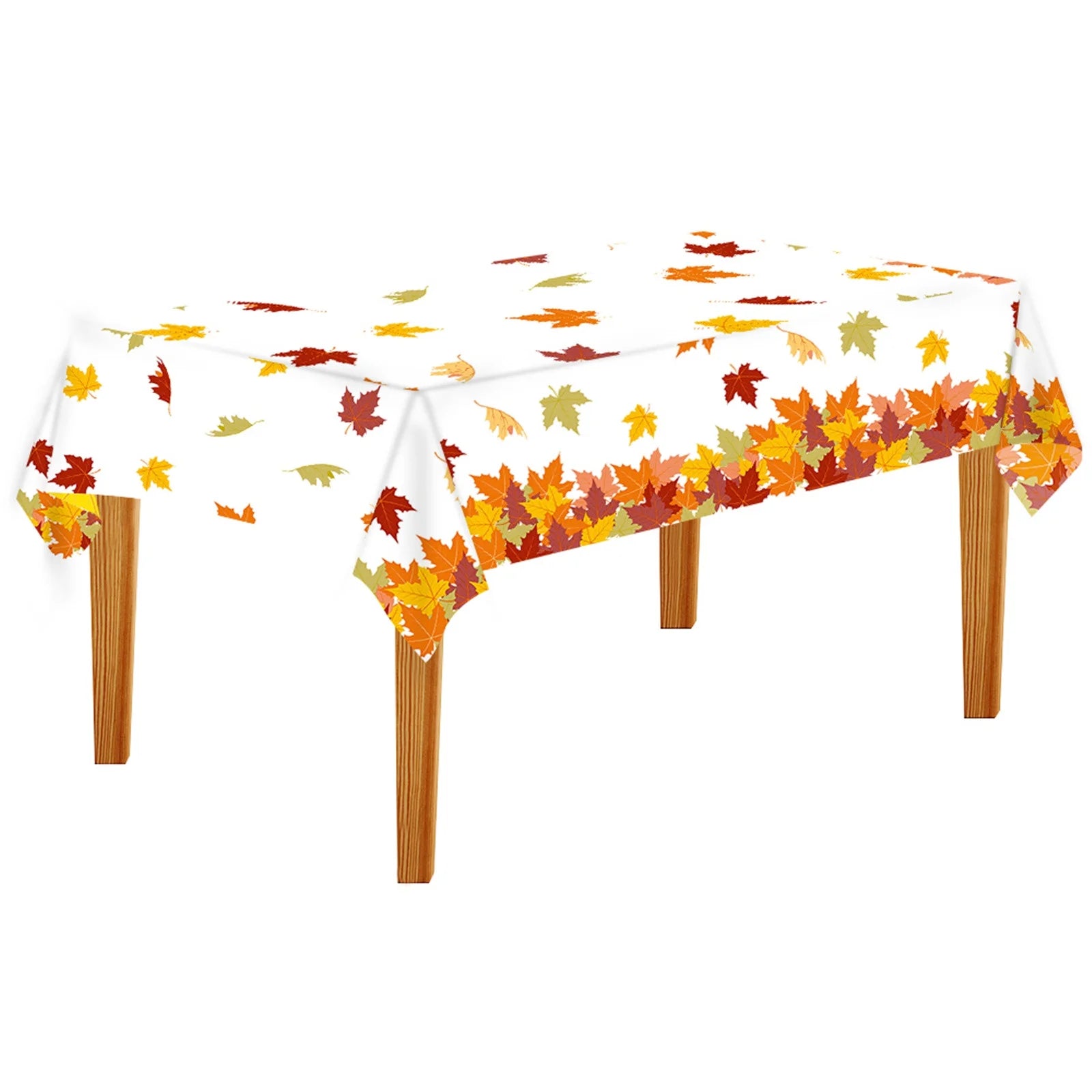 4.5x 9 FT Plastic Fall Leaf Tablecloth K213