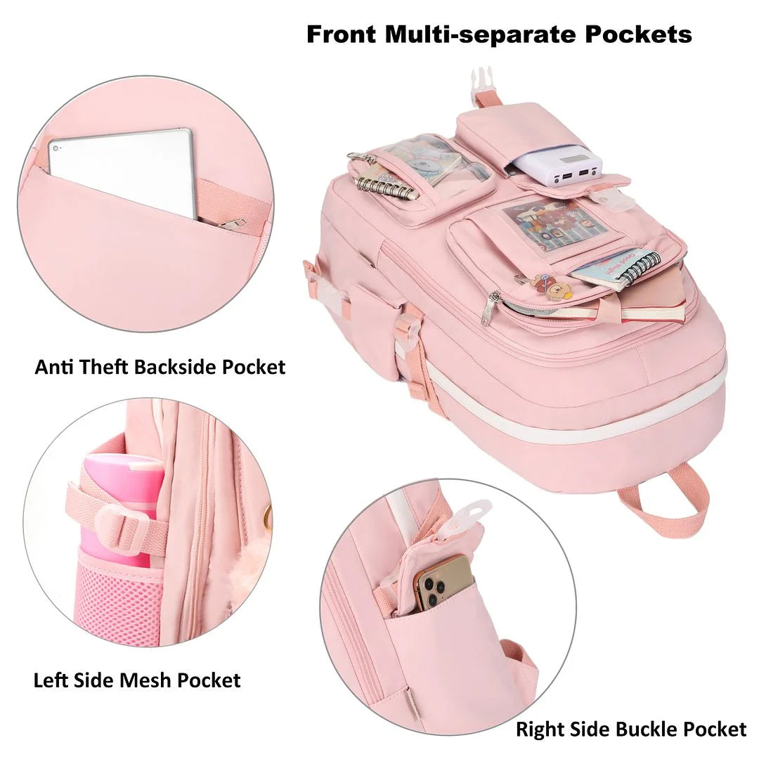 Pink 16 Inch Laptop Backpack U9891