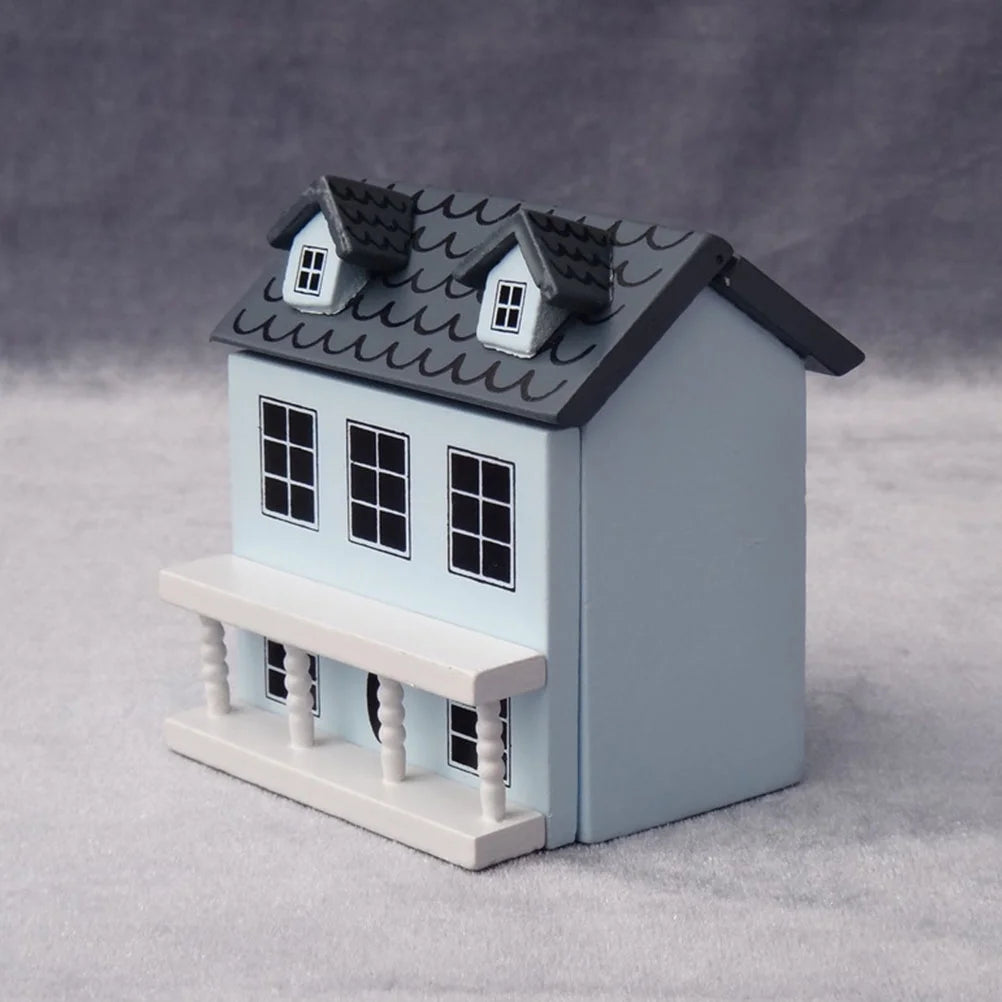 2pcs Wood Miniature House Ornament V305367