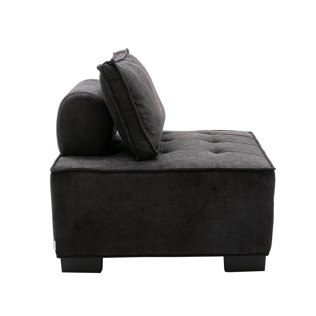 Black Ottoman Barrel Chair D9830