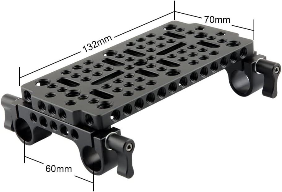 Camera Cheese Plate Base Plate Tripod Mount with 15mm Railblocks Pack of 2 M858
