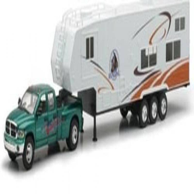 Die-Cast Pick Up Truck with 5th Wheel Camper, 1:32 K996