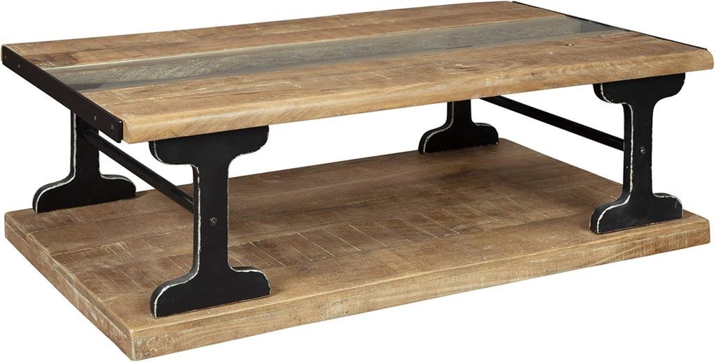 Brown Cocktail Table with Shelf O72554