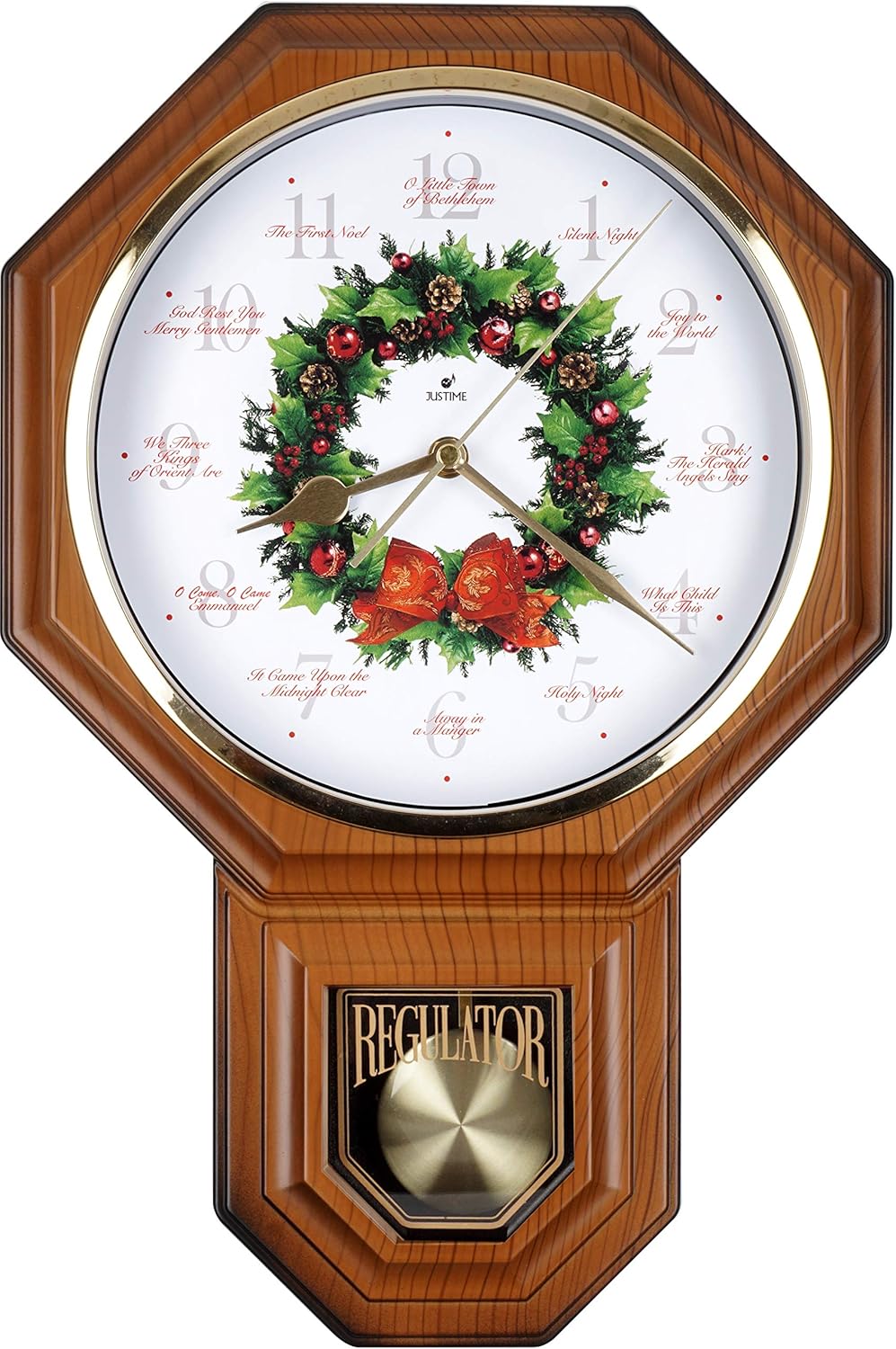 Red Mahogany Plastic Wall Clock F3289