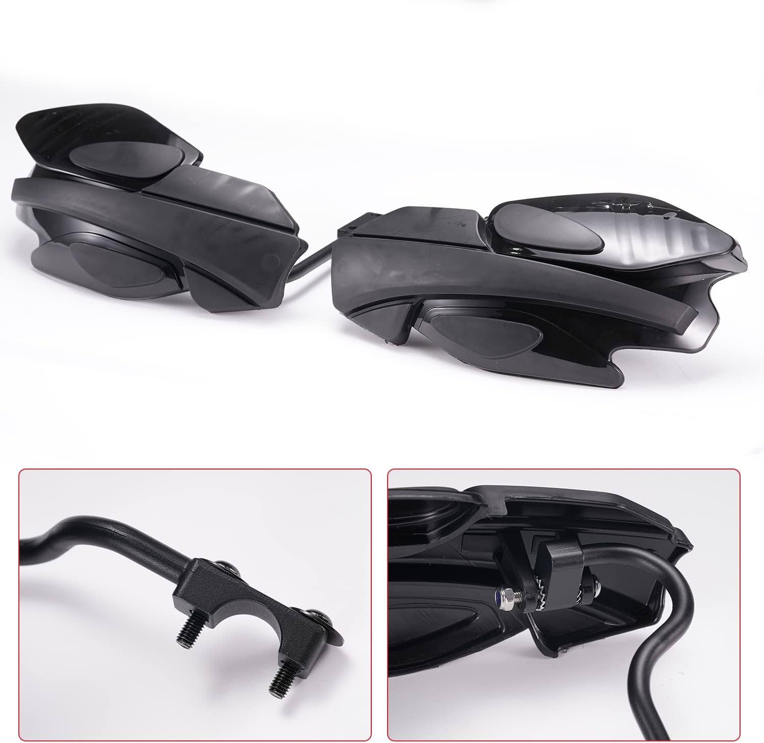 Black Handguards with Mount Brackets Kit, 2PCS J3496