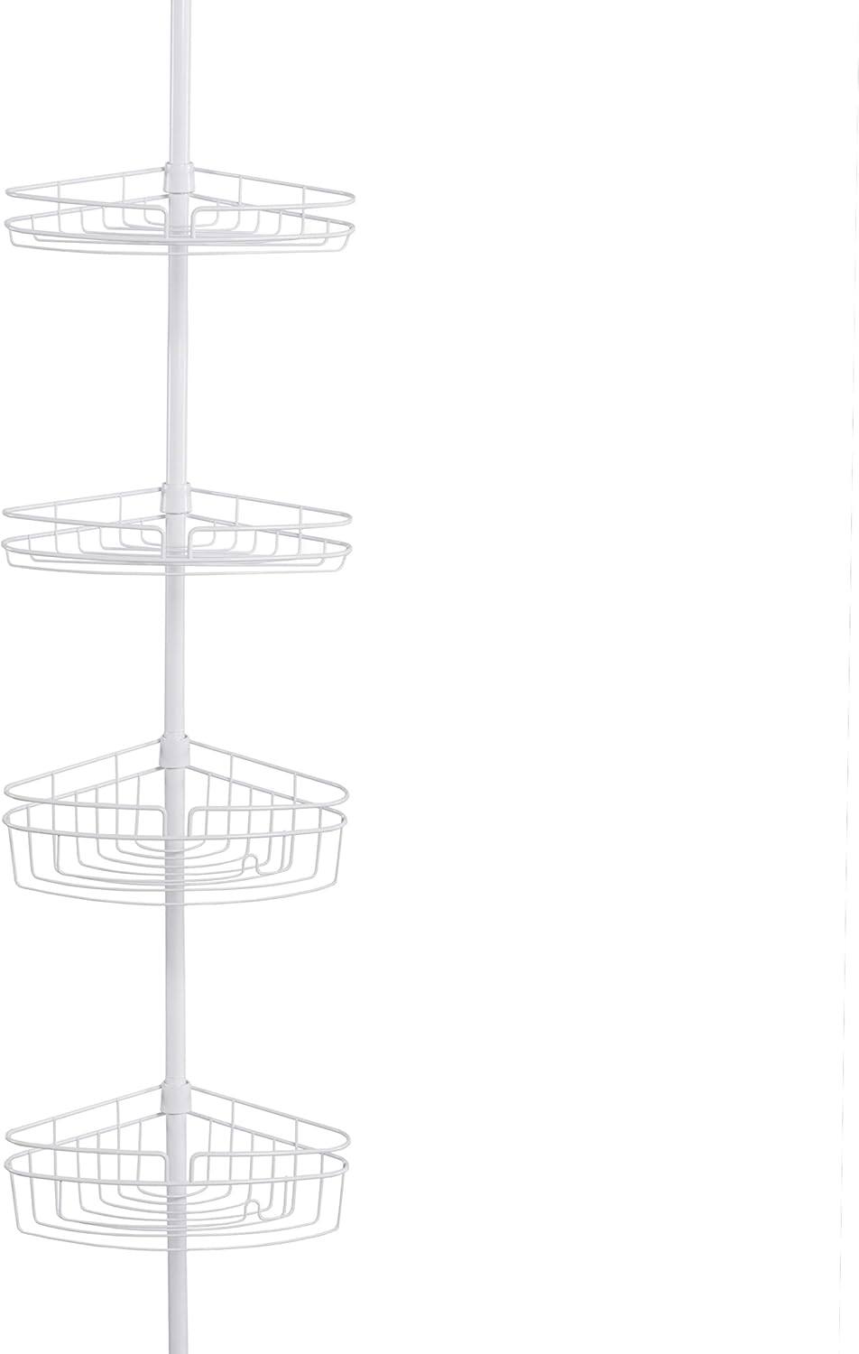 White 4-Tier Shower Corner Pole Caddy A3493