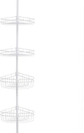 White 4-Tier Shower Corner Pole Caddy A3493