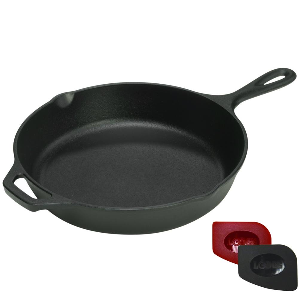 Cast Iron Skillet with 2 Polycarbonate Pan Scrapers M758