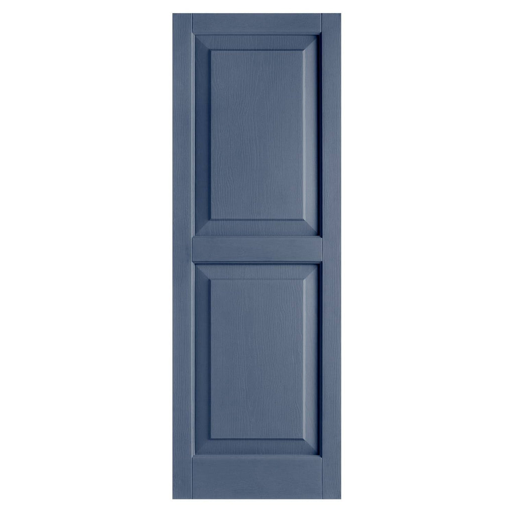 2-Pack Indigo Blue Raised Panel Vinyl Exterior Shutters W5083