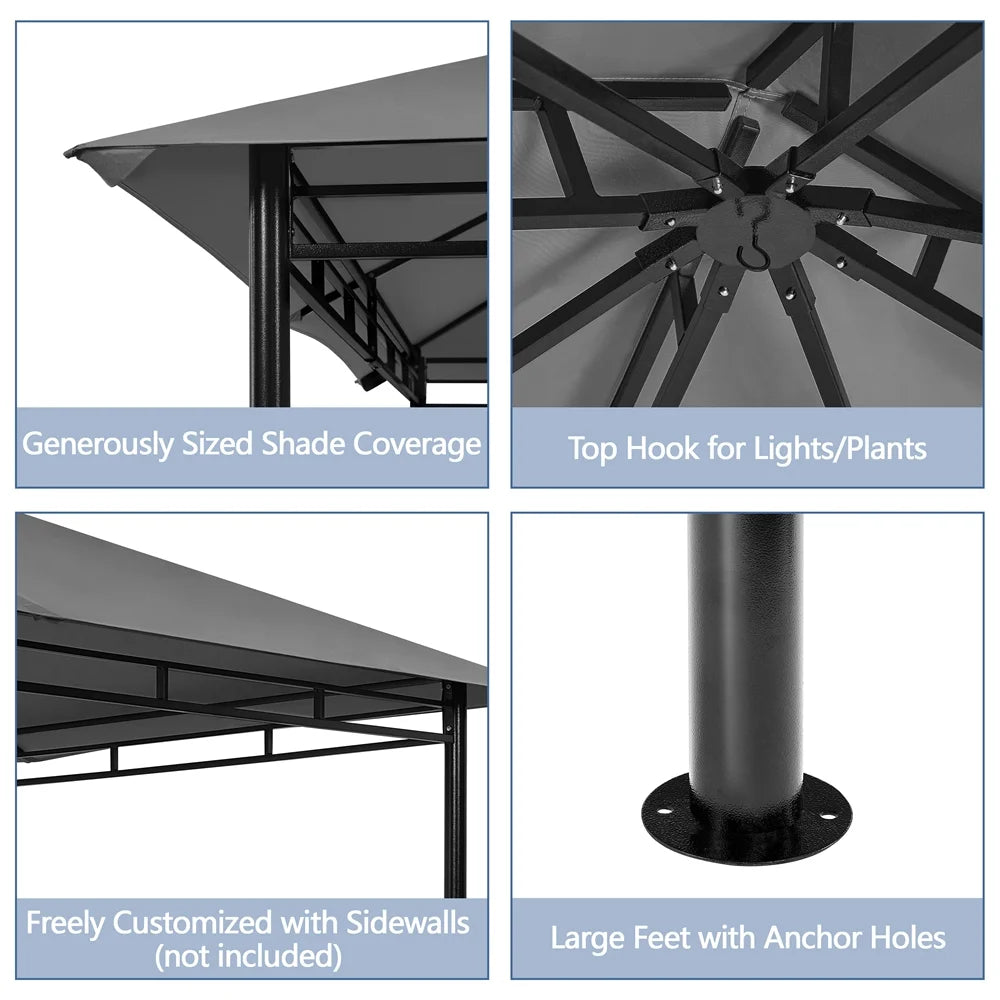 11×11 ft Outdoor Patio Gazebo Tent, Dark Gray M9139