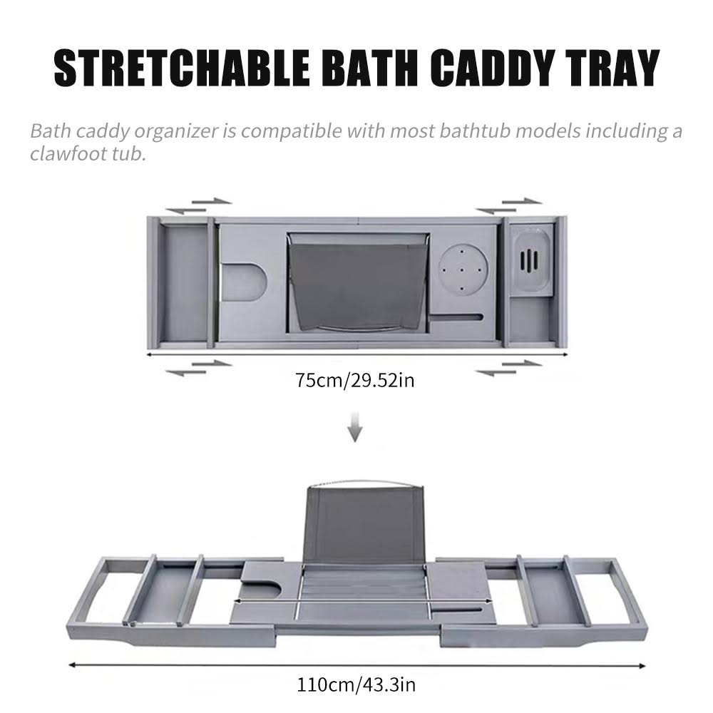 Bamboo Bathtub Caddy Tray Organizer M112