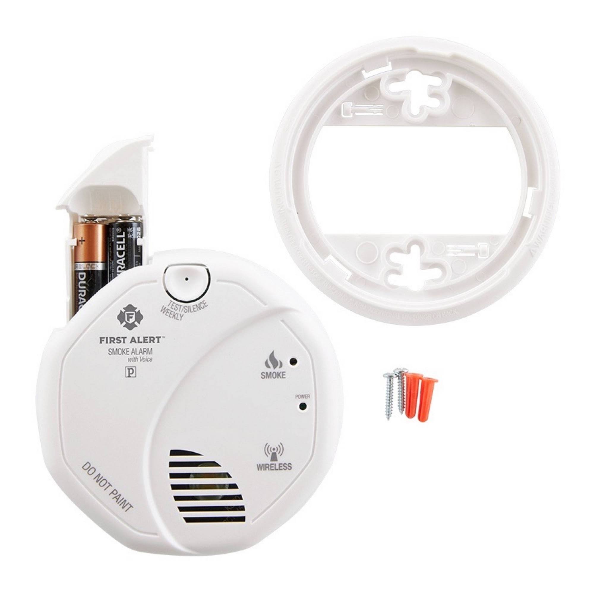 2 Pack White Wireless Smoke Alarm with Voice Location P286735