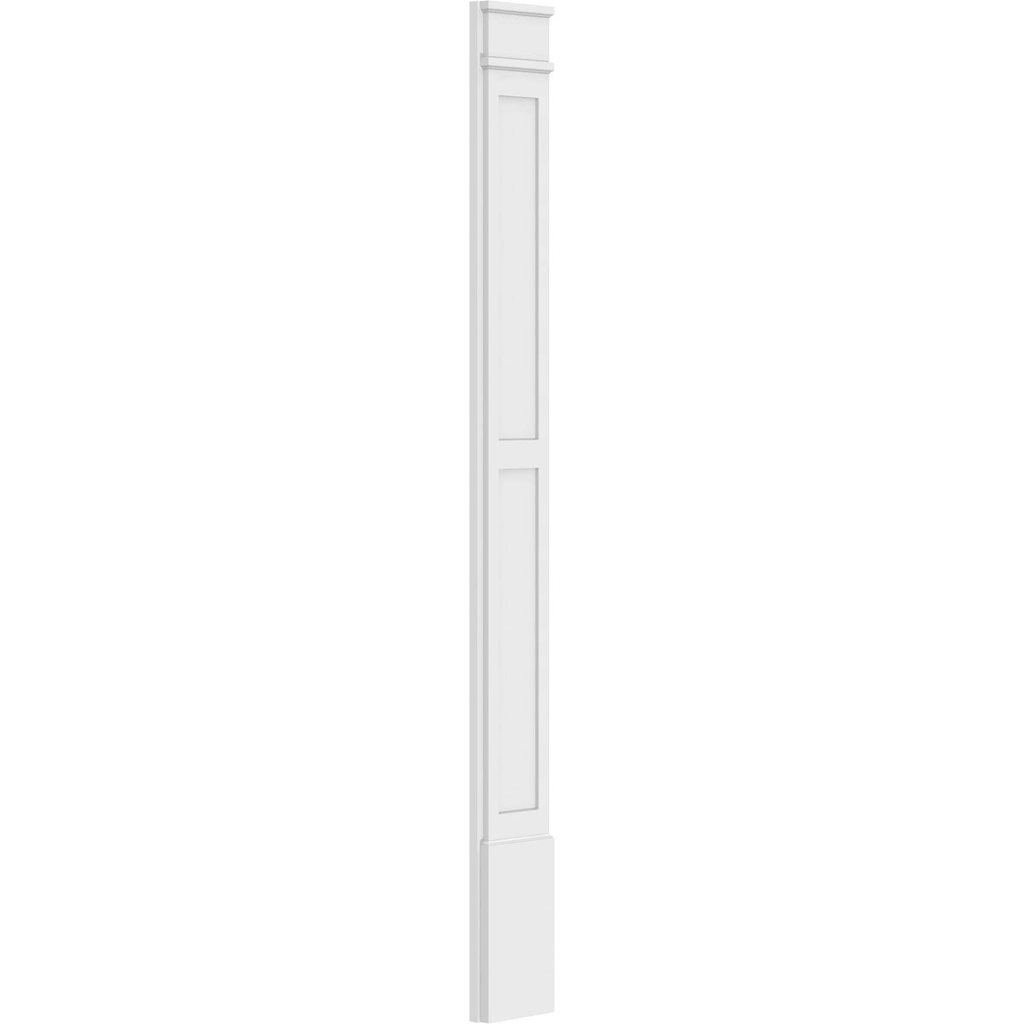 7x22W x 102x22H x 2x22P Two Equal Flat Panel PVC Pilaster with Decorative Capital & Base (Pair) U109568