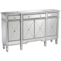 4-Door 3-Drawer Silver Accent Cabinet Q99694